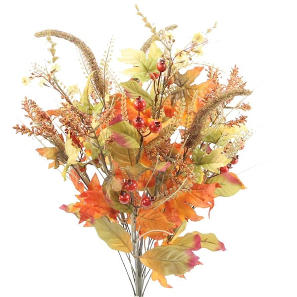 Adlmired By Nature Admired by Nature ABN3B004-ORGN-MIX 25 in. Artificial Autumn Flowers; Orange & Green Mix - Fall Festive Harvest for Pumpkins; Pinecone; Maple Leaves & Berries Display ABN3B004-ORGN-MIX - main